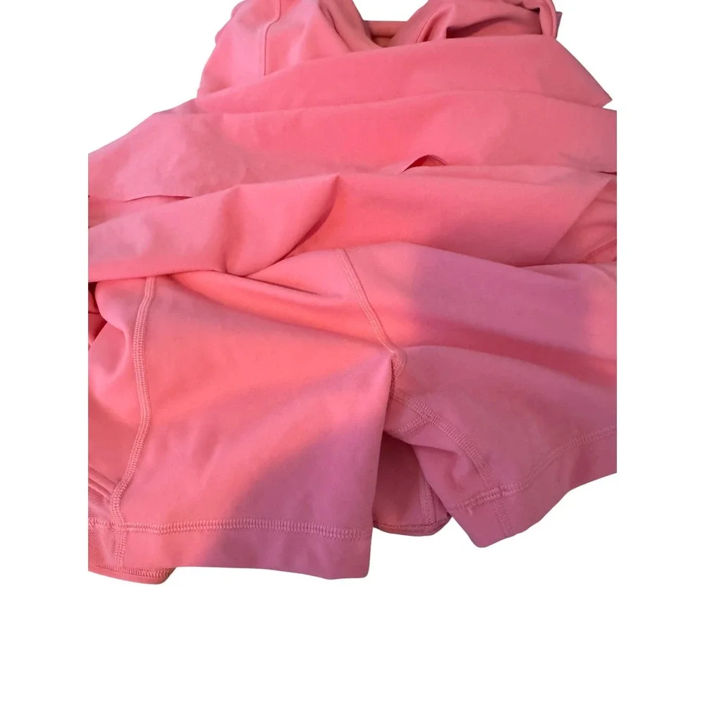 Lululemon Court Crush Dress Coral Pink Tennis Athletic Mini Dress Cross Back 8